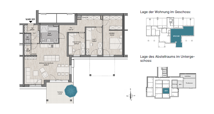 Wohnung zum Kauf provisionsfrei 516.500 € 4 Zimmer 114,9 m²<br/>Wohnfläche EG<br/>Geschoss An der Ziegelei 18, 18A, 18B, 18C Ludersheim Altdorf bei Nürnberg 90518