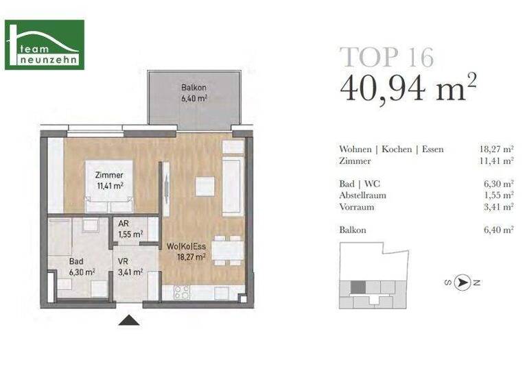 Wohnung zum Kauf provisionsfrei 195.841 € 2 Zimmer 40,9 m² 2. Geschoss Eggenberg Graz 8020