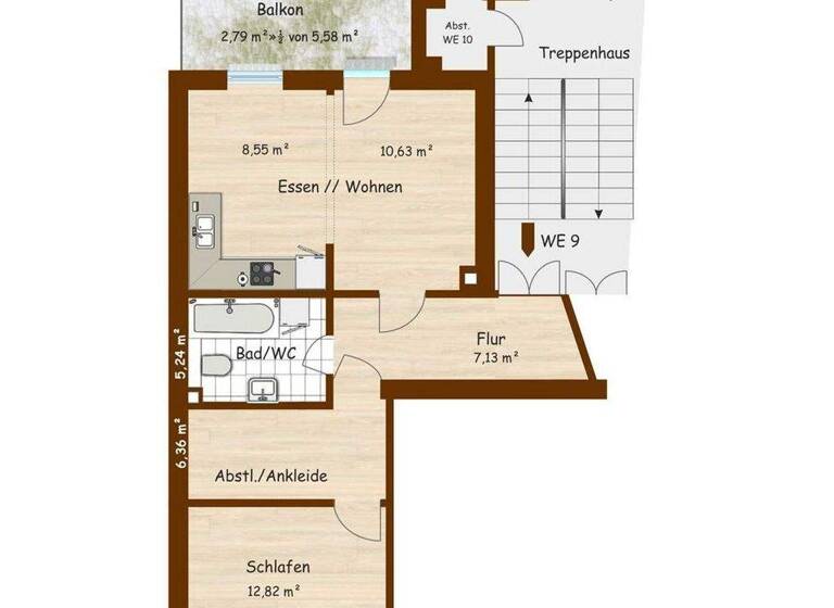 Wohnung zum Kauf 58.750 € 2 Zimmer 53,9 m² 3. Geschoss Leonhardtstraße 18 Kaßberg Chemnitz 09112