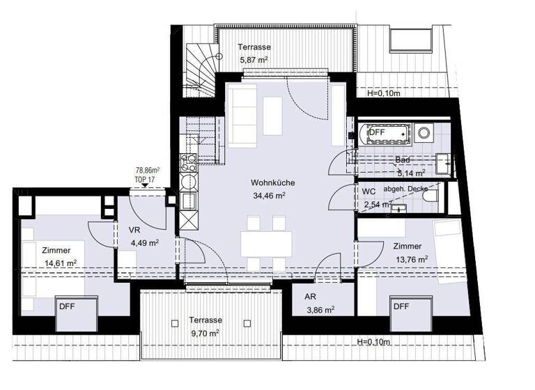 Penthouse zum Kauf - Erstbezug 991.100 € 3 Zimmer 78,9 m² 4. Geschoss Wien,Währing 1180