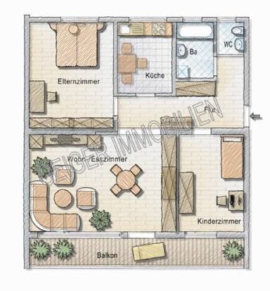 Wohnung zur Miete 560 € 3 Zimmer 92 m² 2. Geschoss Osterburken Osterburken 74706