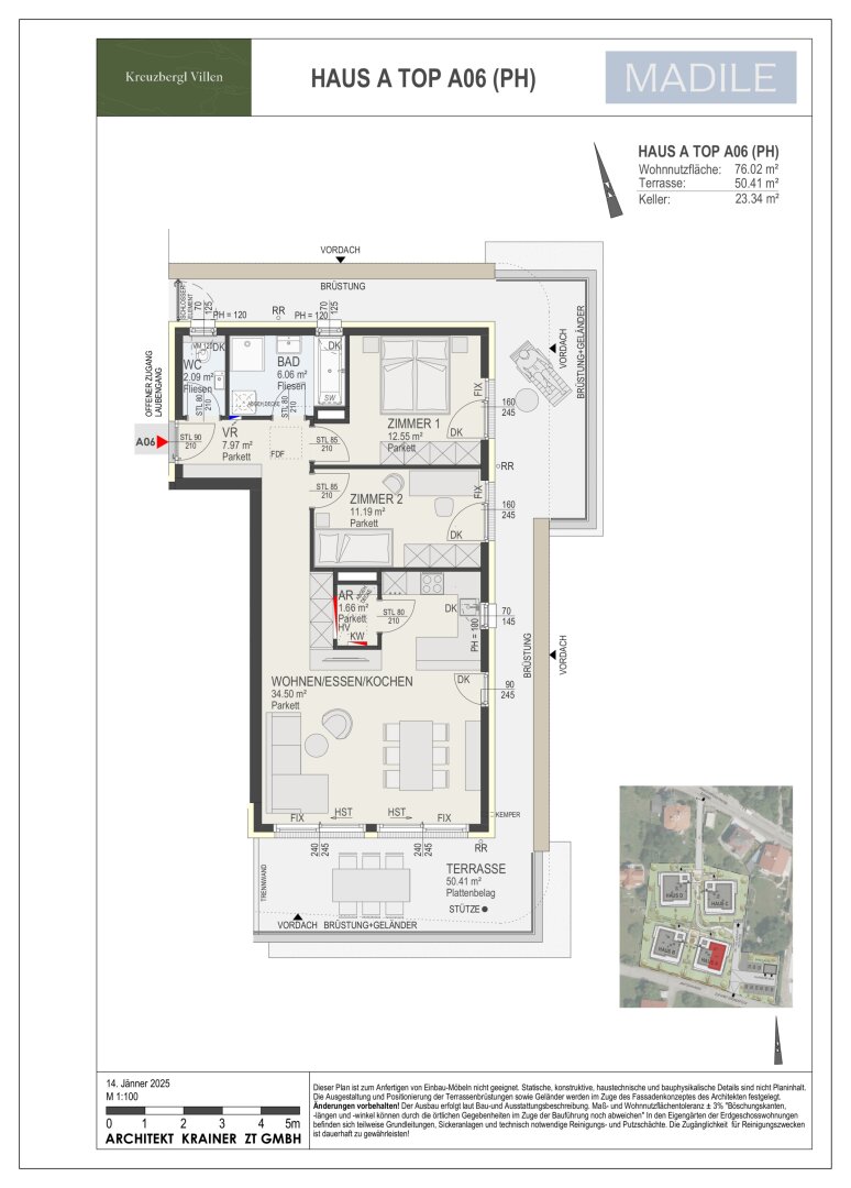 Penthouse zum Kauf 794.200 € 3 Zimmer 76 m²<br/>Wohnfläche Innere Stadt Klagenfurt am Wörthersee 9020