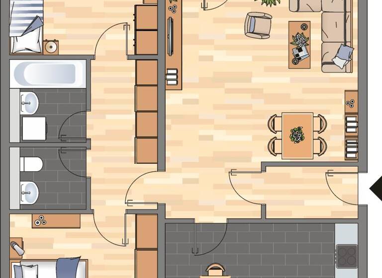 Wohnung zur Miete 700 € 3 Zimmer 81,8 m² 1. Geschoss frei ab 25.04.2026 Hallesche Straße 18a Westhagen Wolfsburg 38444