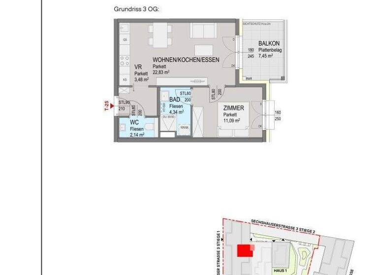Wohnung zum Kauf - Erstbezug 345.100 € 2 Zimmer 43,9 m² 3. Geschoss Sechshauser Straße Wien 1150