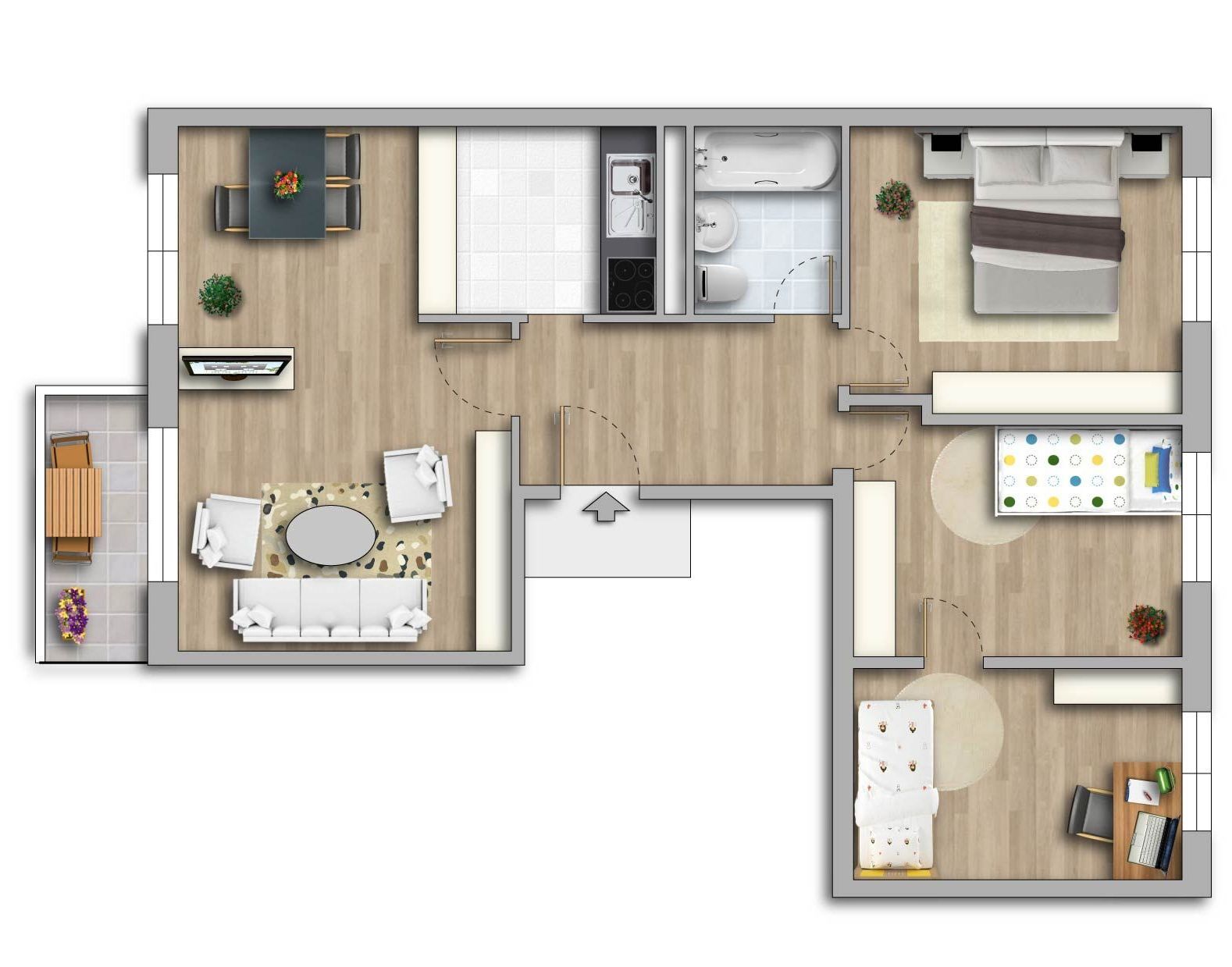 Wohnung zur Miete 421 € 4 Zimmer 69 m²<br/>Wohnfläche 2.<br/>Geschoss Krondorfer Straße 121 Wolfen Bitterfeld-Wolfen 06766