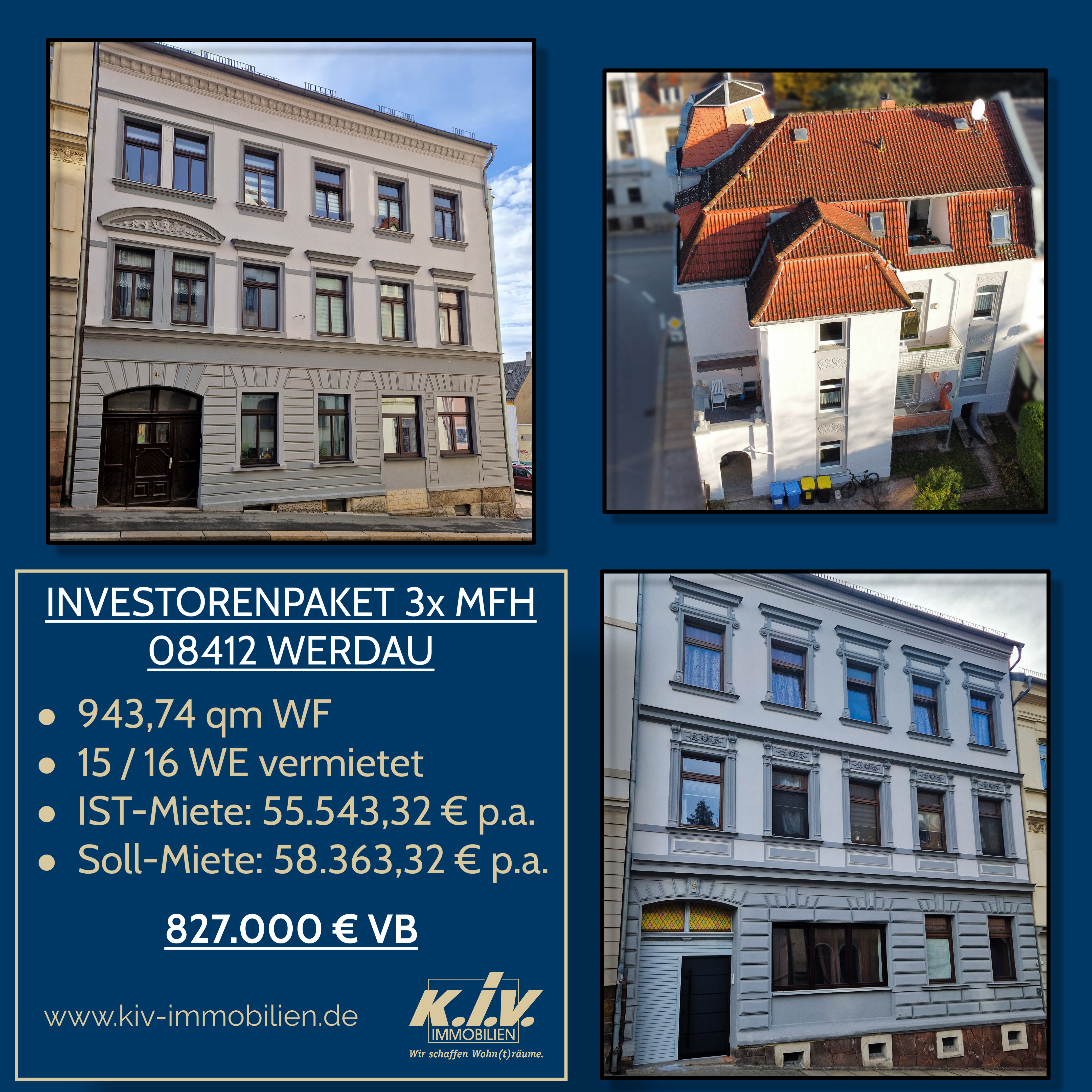 Mehrfamilienhaus zum Kauf als Kapitalanlage geeignet 827.000 € 943,7 m²<br/>Wohnfläche 847 m²<br/>Grundstück Werdau Werdau 08412