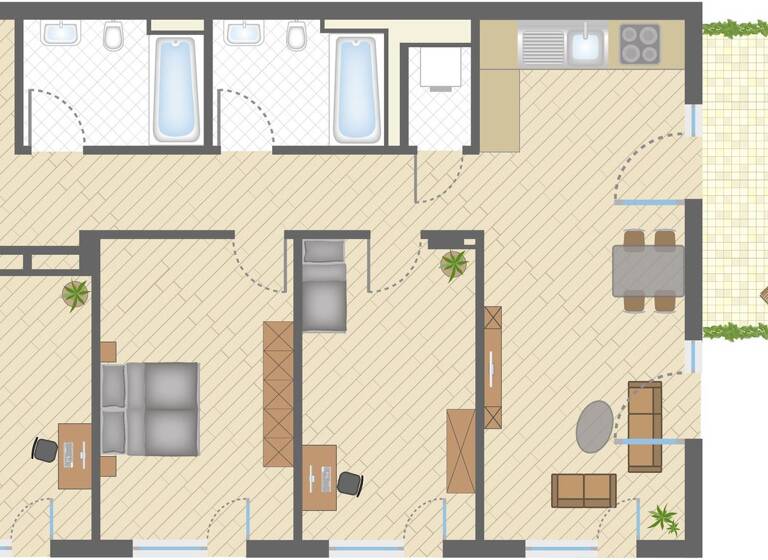 Wohnung zur Miete 2.449 € 4 Zimmer 99,7 m² EG Stallschreiberstraße 20 Kreuzberg Berlin 10969
