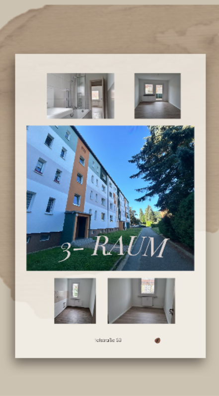 Wohnung zur Miete 384 € 3 Zimmer 64 m²<br/>Wohnfläche Talstraße 33 Reichenbrand 862 Chemnitz 09117