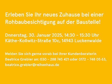 Reihenmittelhaus zum Kauf provisionsfrei 329.990 € 5 Zimmer 145 m² 179,5 m² Grundstück Käthe-Kollwitz-Str. 10c Luckenwalde Luckenwalde 14943