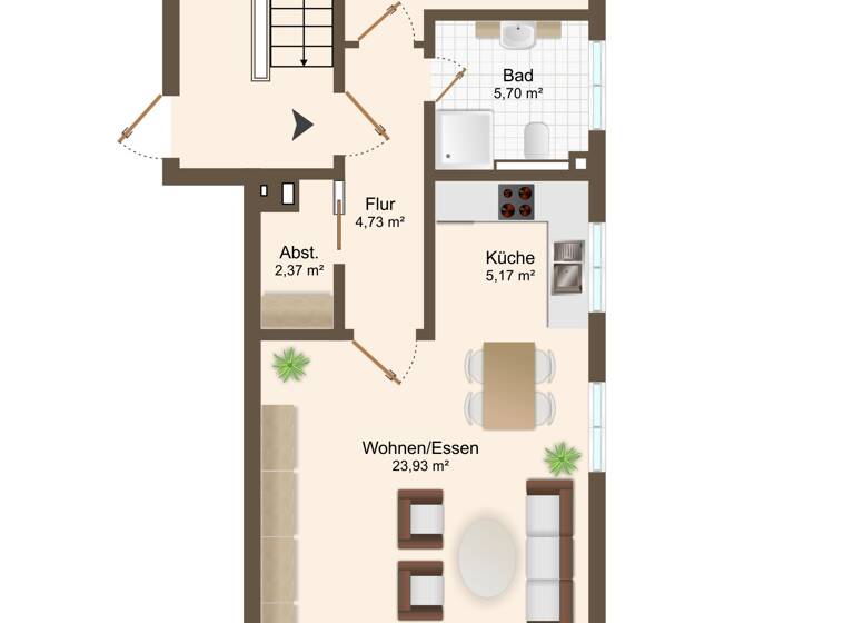 Terrassenwohnung zum Kauf 324.900 € 2 Zimmer 61 m²<br/>Wohnfläche EG<br/>Geschoss Ingolstadt Ingolstadt 85051