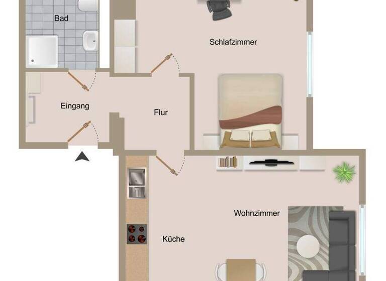 Wohnung zur Miete 535 € 2 Zimmer 57,3 m² EG frei ab 01.05.2026 Altschloßstraße 1 Bitterfeld Bitterfeld-Wolfen 06749