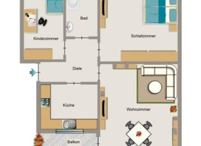 Wohnung zur Miete 562 € 3,5 Zimmer 63,8 m² 2. Geschoss Alsfeldstraße 111 Alsfeld Oberhausen 46149