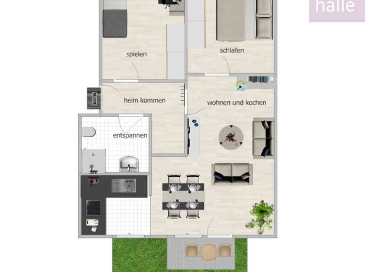 Wohnung zum Kauf 72.000 € 3 Zimmer 54,7 m² EG Schillerplatz 14 Schiepzig Salzmünde / Schiepzig 06198