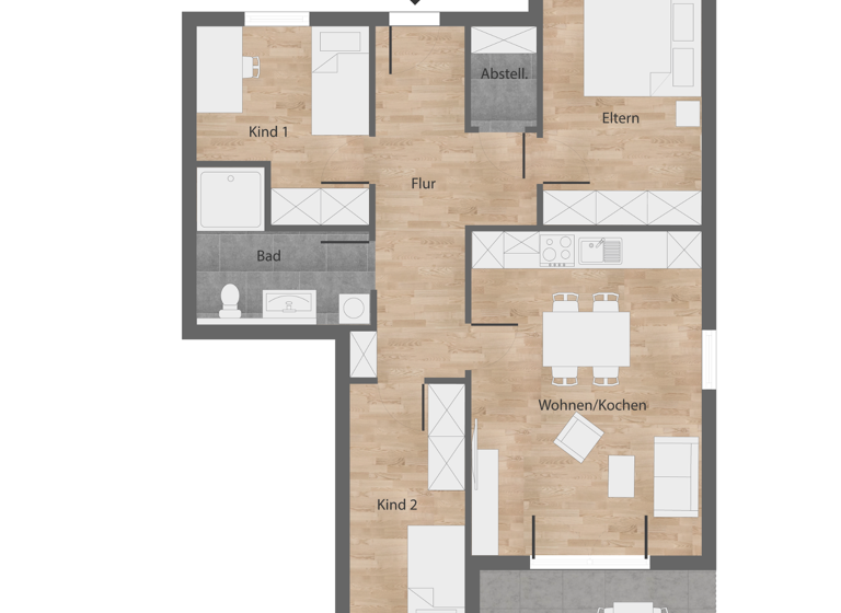 Wohnung zum Kauf - Erstbezug 337.000 € 4 Zimmer 90,3 m² 1. Geschoss Uetze 31311