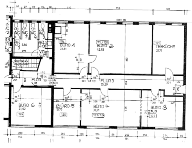 Büro-/Praxisfläche zur Miete 224 m²<br/>Bürofläche ab 224 m²<br/>Teilbarkeit Mühlau Mannheim 68159