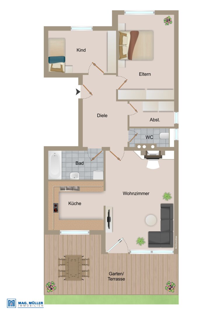 Wohnung zum Kauf 349.000 € 3 Zimmer 78 m²<br/>Wohnfläche EG<br/>Geschoss Oberndorf bei Salzburg 5110