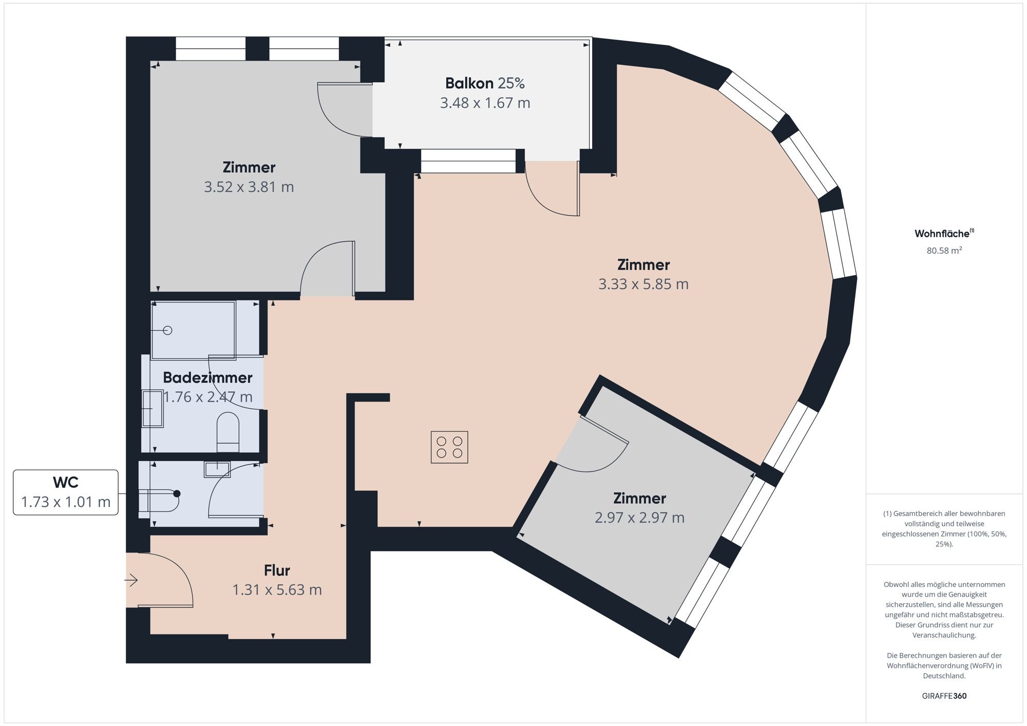 Wohnung zur Miete 1.340 € 3 Zimmer 84 m²<br/>Wohnfläche ab sofort<br/>Verfügbarkeit Kernstadt Leonberg 71229