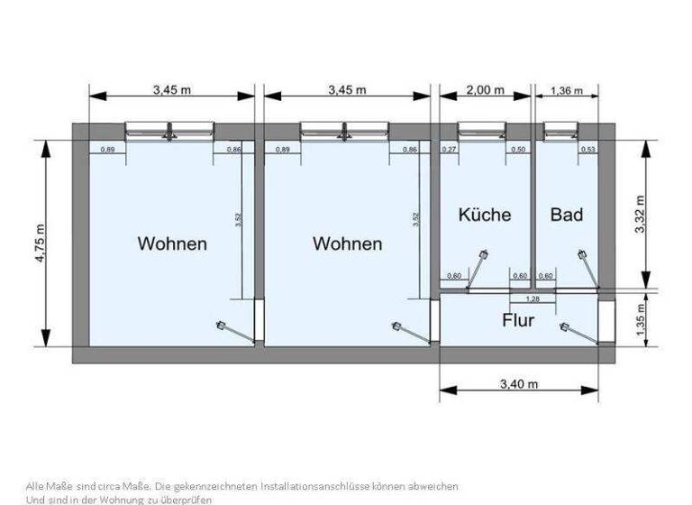 Wohnung zur Miete 333 € 2 Zimmer 48,5 m² 1. Geschoss A.-Scharrer-Str. 3 Senftenberg 01968