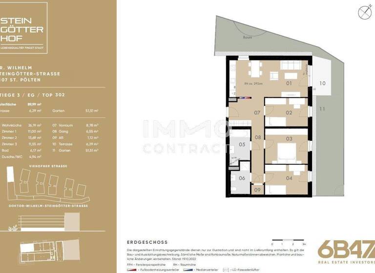 Wohnung zum Kauf - Erstbezug provisionsfrei 343.700 € 4 Zimmer 90 m² Teufelhof St. Pölten 3100