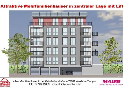 Wohnung zum Kauf provisionsfrei 437.100 € 3 Zimmer 93 m² 3. Geschoss Grieshaberstr. 5 Waldshut Waldshut-Tiengen 79761