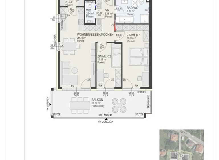 Wohnung zum Kauf 578.150 € 3 Zimmer 76,7 m² Innere Stadt Klagenfurt am Wörthersee 9020