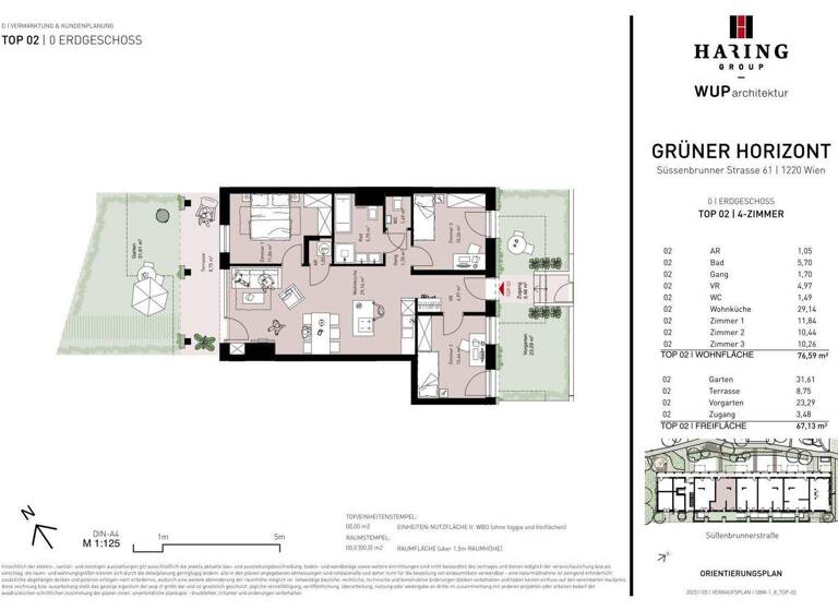 Wohnung zum Kauf - Erstbezug 495.500 € 4 Zimmer 76,6 m² EG Süßenbrunner Straße 61 Wien 1220