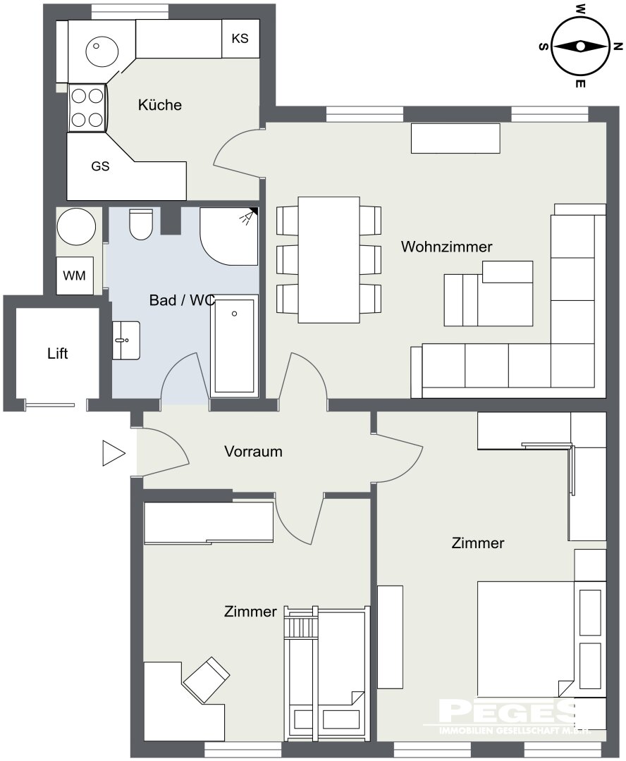 Wohnung zur Miete 1.085 € 3 Zimmer 74,1 m²<br/>Wohnfläche EG<br/>Geschoss Salzburg Salzburg 5020