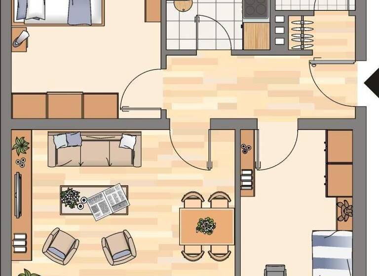 Wohnung zur Miete 629 € 3 Zimmer 60,7 m² EG Kurlandstraße 13 Glücksburg 24960