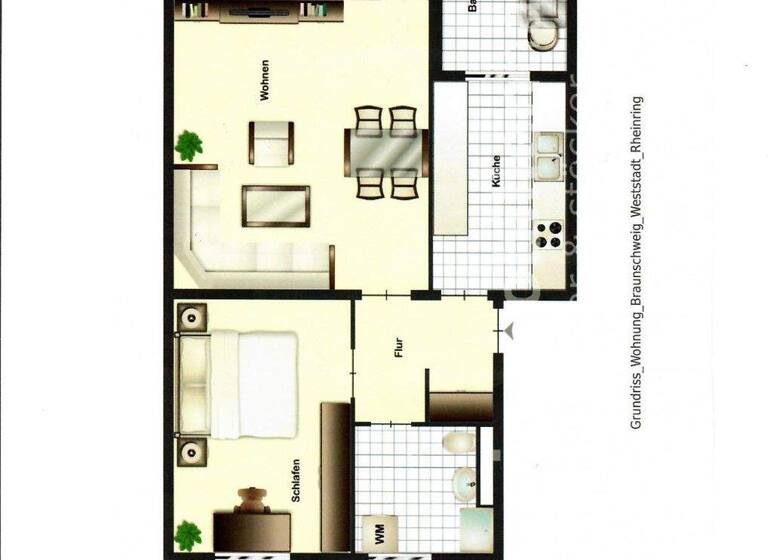 Studio zum Kauf provisionsfrei 129.000 € 2 Zimmer 61 m² frei ab 01.07.2026 Weststadt Braunschweig 38120