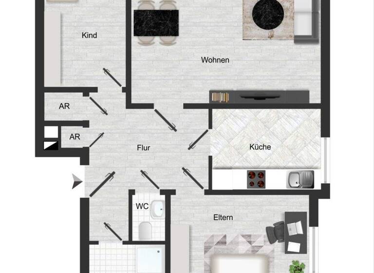 Wohnung zum Kauf 169.000 € 3 Zimmer 72,4 m² 1. Geschoss Ganderkesee 27777