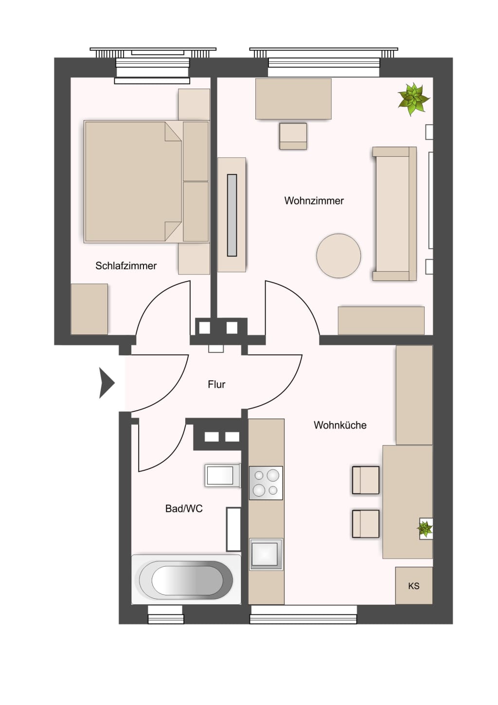 Wohnung zur Miete Wohnen auf Zeit 1.295 € 2 Zimmer 43 m²<br/>Wohnfläche 01.04.2025<br/>Verfügbarkeit Sören Ellerbek Kiel 24148