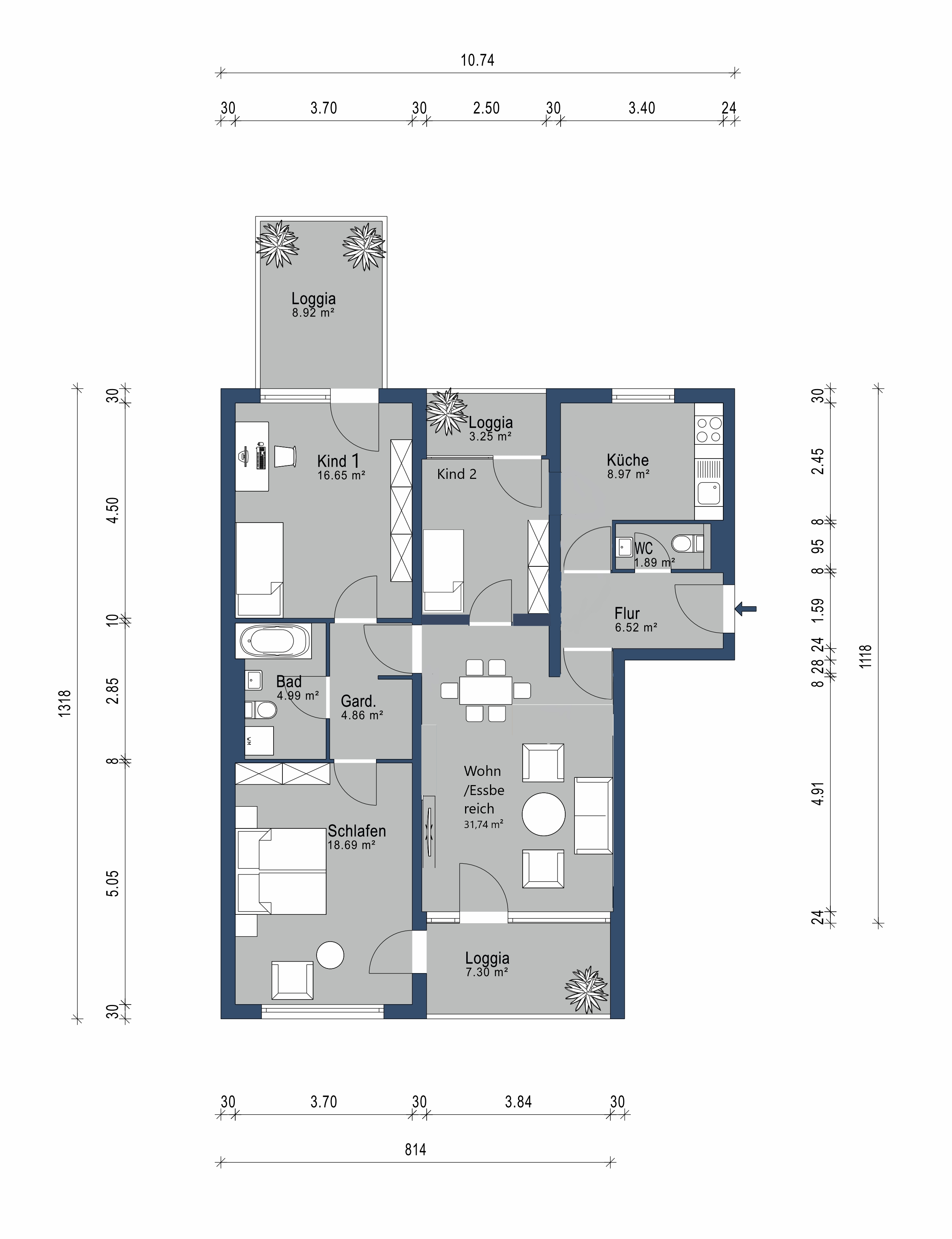 Wohnung zum Kauf 422.500 € 4 Zimmer 104,3 m²<br/>Wohnfläche 3.<br/>Geschoss Puchheim Bahnhof Puchheim 82178