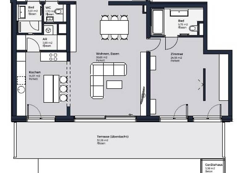 Wohnung zum Kauf - Erstbezug 800.000 € 4 Zimmer 120,9 m² EG Achau 2481