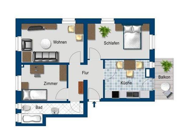 Wohnung zur Miete 590 € 3 Zimmer 65,6 m² 3. Geschoss frei ab 15.03.2026 Pater-Gordian-Str. 86 Wahren Leipzig 04159