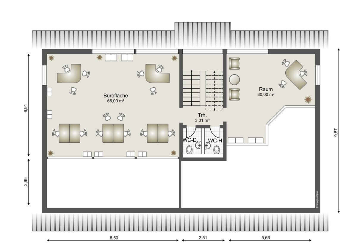 Bürofläche zur Miete 660 € 1 Zimmer 66 m²<br/>Bürofläche Carl-Kolb-Straße 4a Laineck Bayreuth 95448