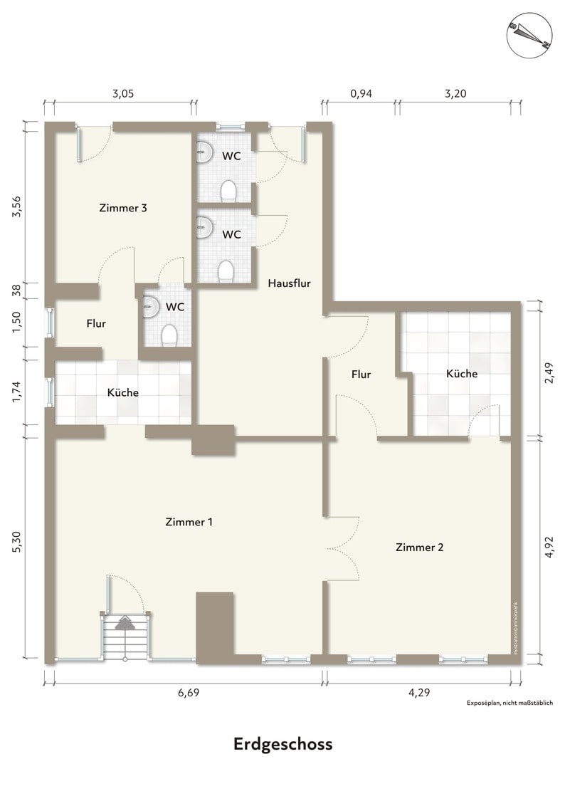 Büro-/Praxisfläche zur Miete provisionsfrei 3 Zimmer Breite Straße 44 Stendal Stendal 39576