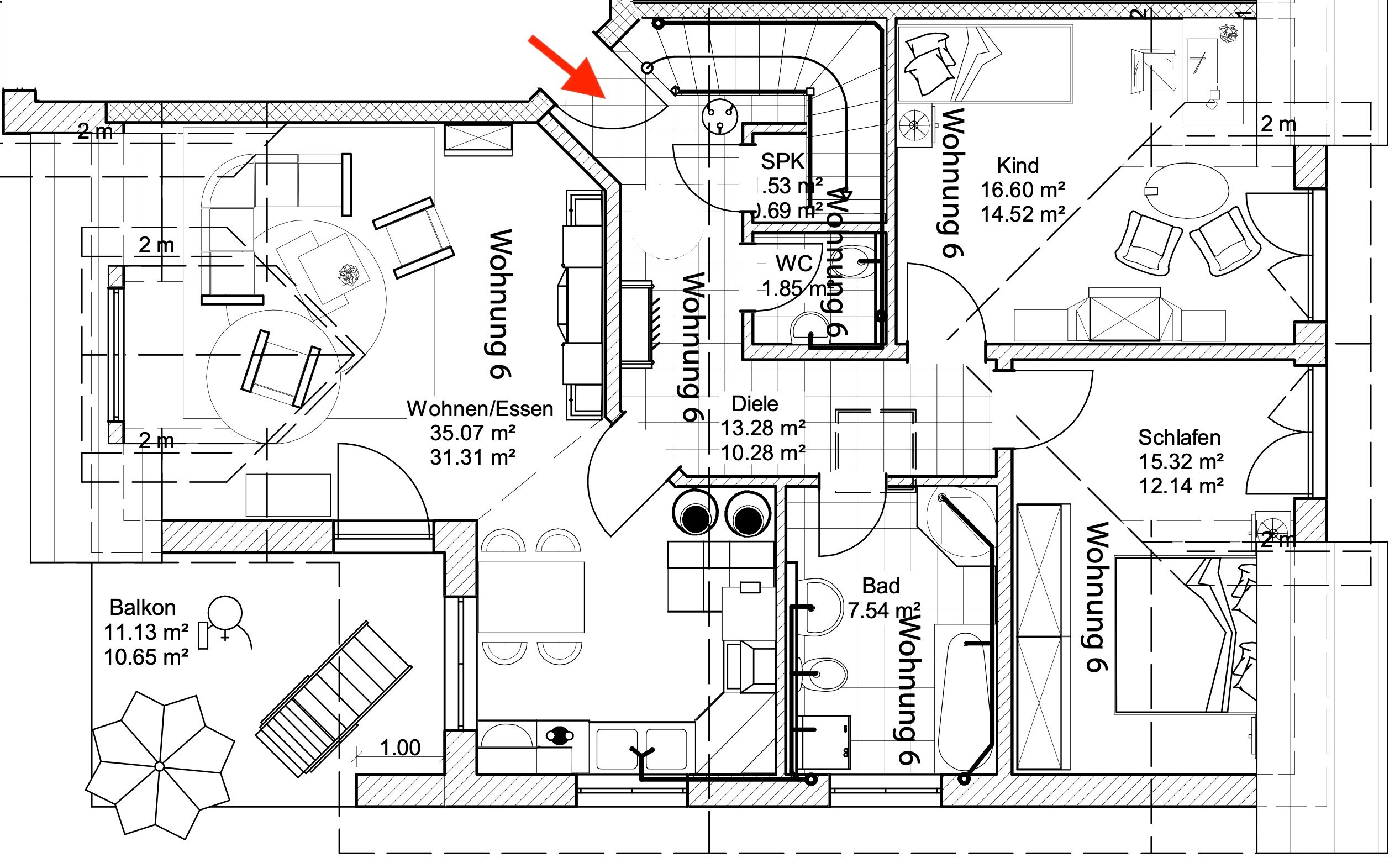 Wohnung zur Miete 1.250 € 3,5 Zimmer 110 m²<br/>Wohnfläche 2.<br/>Geschoss Am Mitterfeld 48 Peter und Paul Landshut 84028