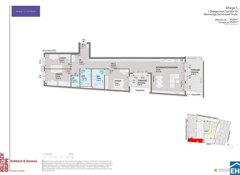 Wohnung zum Kauf - Erstbezug 803.200 € 4 Zimmer 117,1 m² 1. Geschoss Sechshauser Straße Wien 1150