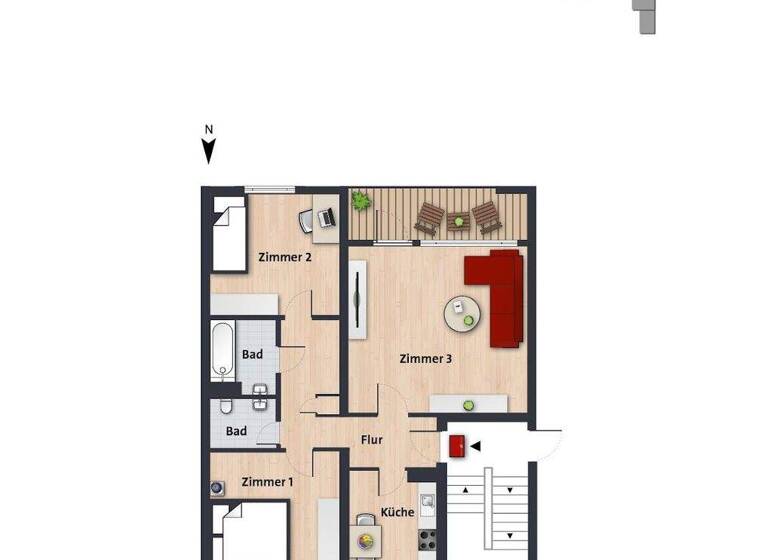 Wohnung zur Miete 483 € 3 Zimmer 71,3 m² 1. Geschoss frei ab sofort Eisenacher Str. 33 Westhagen Wolfsburg 38444
