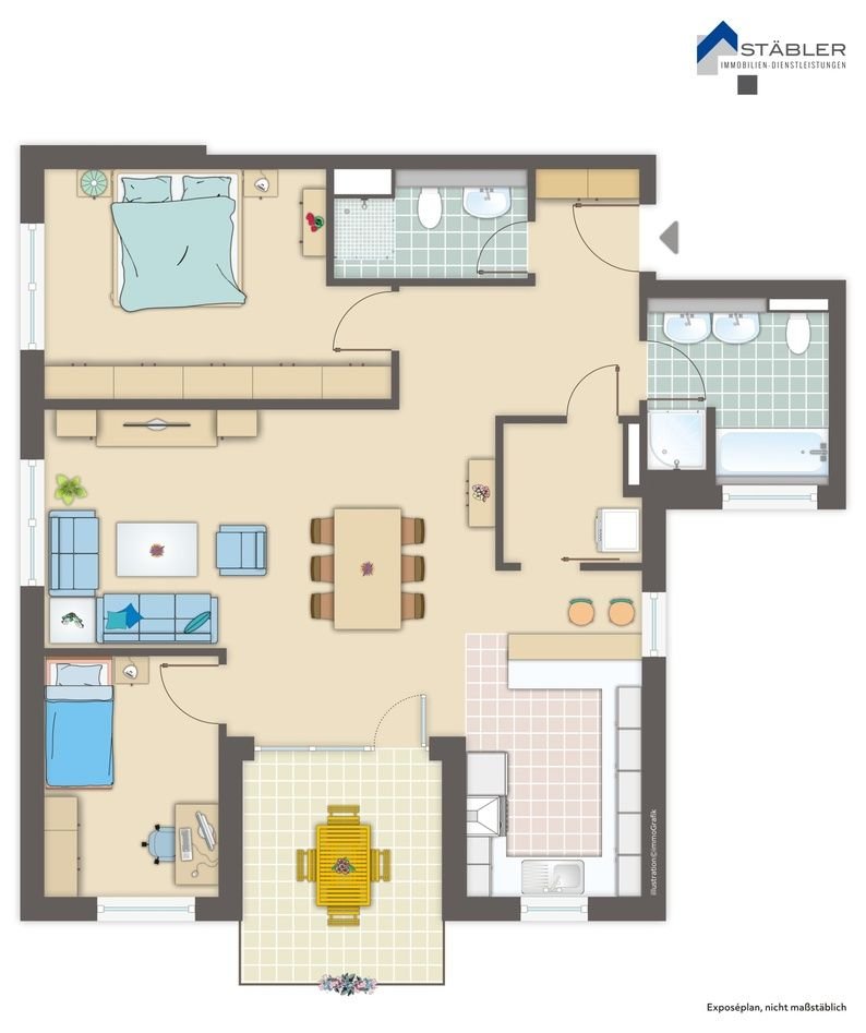 Wohnung zur Miete 1.650 € 3 Zimmer 103 m²<br/>Wohnfläche 2.<br/>Geschoss ab sofort<br/>Verfügbarkeit Weil der Städter Straße 8 Renningen Renningen 71272