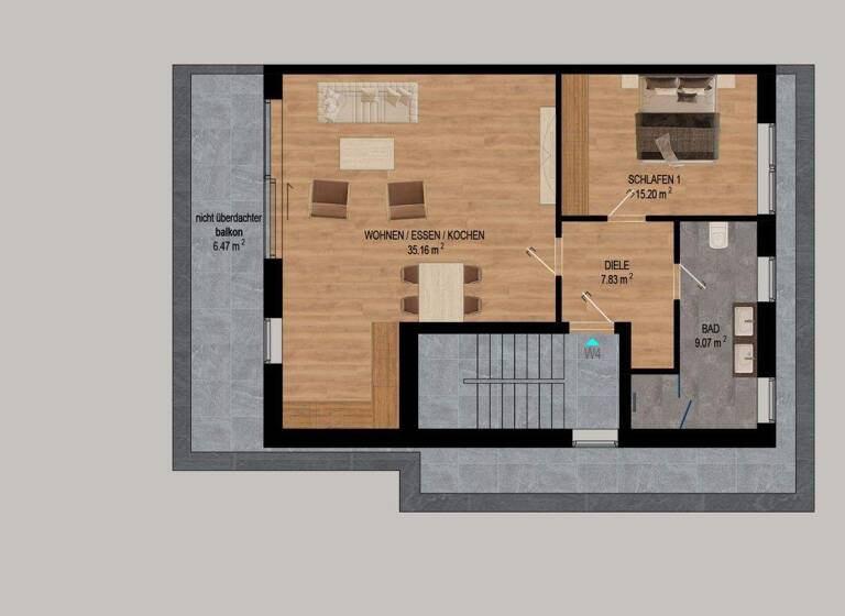 Penthouse zur Miete 1.770 € 2 Zimmer 77 m² Weiden Köln 50858