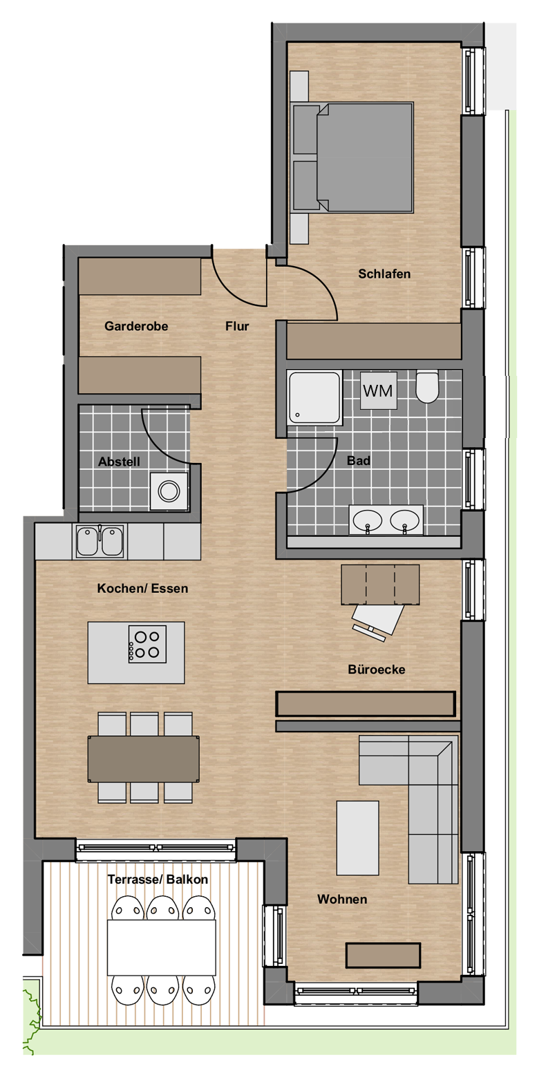 Wohnung zur Miete 1.197 € 2,5 Zimmer 77 m²<br/>Wohnfläche EG<br/>Geschoss 01.03.2025<br/>Verfügbarkeit Tettnang Tettnang 88069