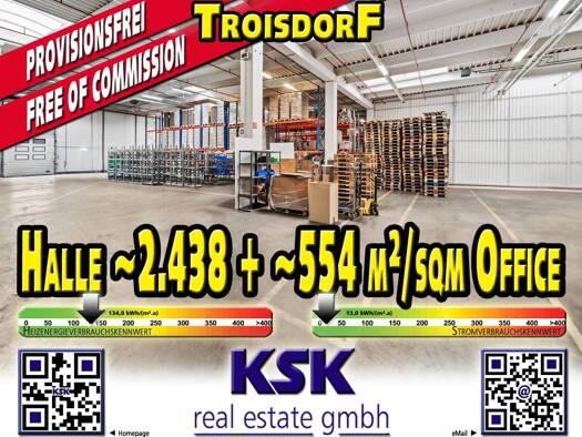 Logistikzentrum zur Miete provisionsfrei 2.438 m² Lagerfläche teilbar von 2.438 m² bis 5.432 m² Spich Troisdorf 53840