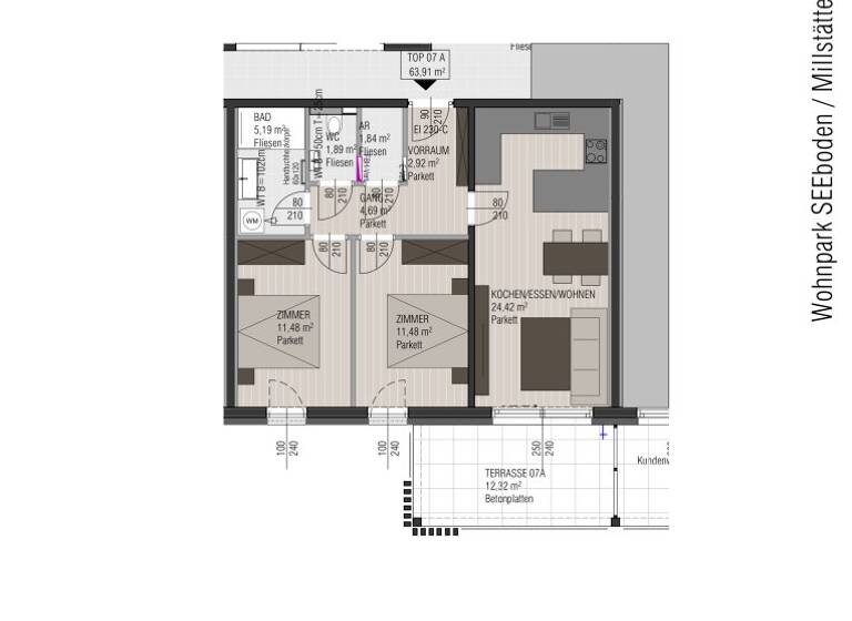 Wohnung zum Kauf 425.000 € 3 Zimmer 64 m² 1. Geschoss Seeboden am Millstätter See 9871