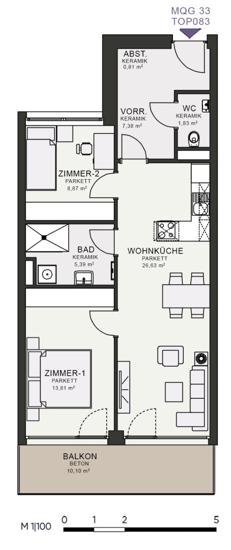 Wohnung zur Miete 1.021 € 3 Zimmer 64,7 m²<br/>Wohnfläche 6.<br/>Geschoss 01.06.2025<br/>Verfügbarkeit Fröhlichgasse 23-35 Jakomini Graz 8010