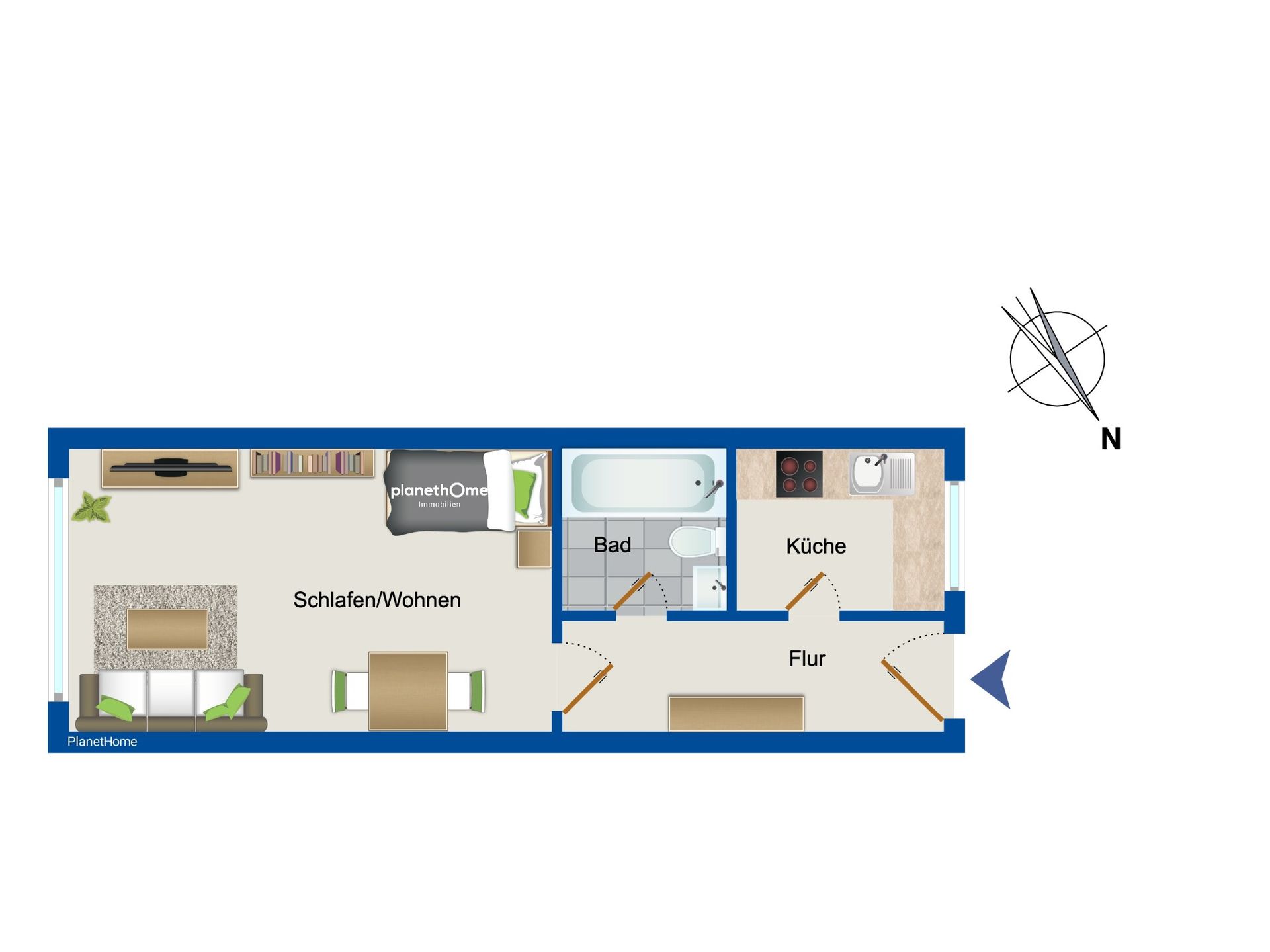 Wohnung zum Kauf 95.000 € 1 Zimmer 32 m²<br/>Wohnfläche Linden-Nord Hannover 30451