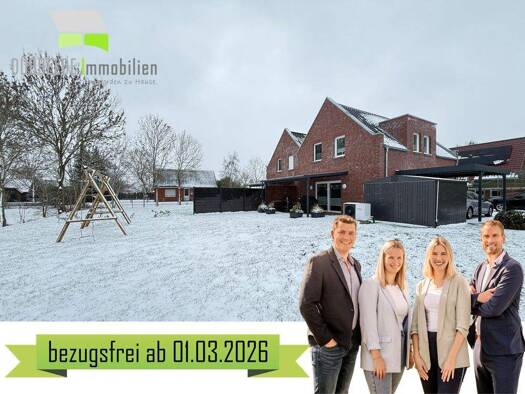Doppelhaushälfte zur Miete 1.050 € 4 Zimmer 119 m² frei ab 01.03.2026 Hatshausen Moormerland 26802