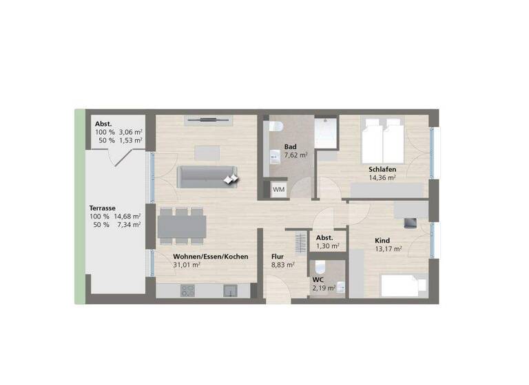 Wohnung zum Kauf - Erstbezug provisionsfrei 409.000 € 3 Zimmer 87,4 m² EG Giengen Giengen an der Brenz 89537