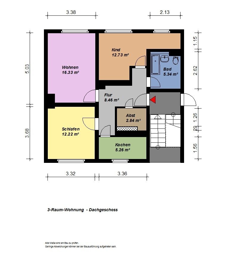 Wohnung zur Miete 450 € 3 Zimmer 63,2 m²<br/>Wohnfläche Am Anger 13 Stadtgebiet Süd Neubrandenburg 17033