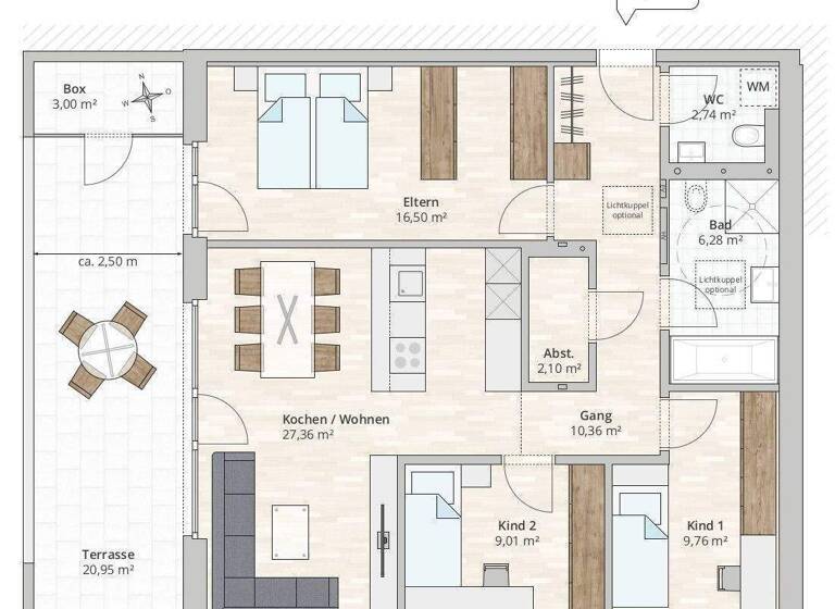 Terrassenwohnung zum Kauf - Erstbezug provisionsfrei 530.000 € 4 Zimmer 84,1 m² 2. Geschoss Korngasse 5 Rankweil 6830